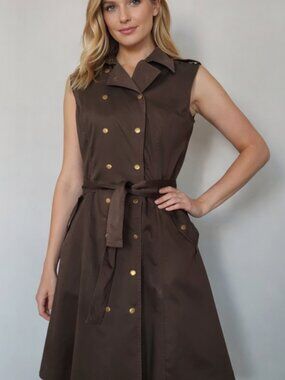 Calvin Klein safari dress. 97% cotton, 3% spandex. Size 4